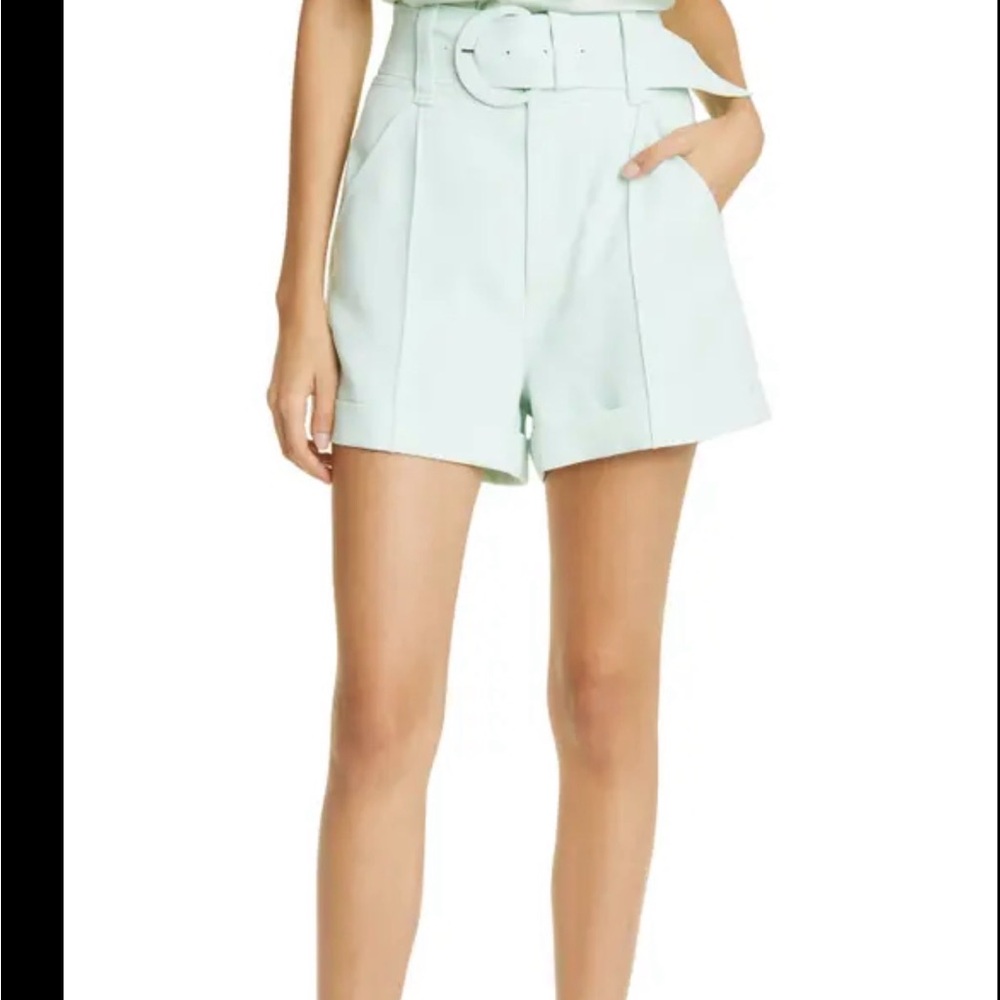 Cinq à Sept Light Green High Waist Shorts